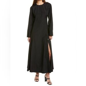 ESSE Studios Long Sleeve Button Side Italian Cotton Midi Dress Size 14